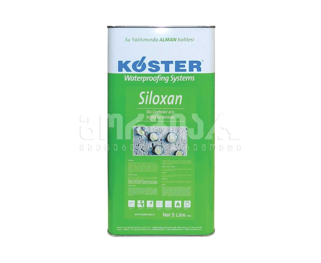 ჰიდროფობიზატორი 5ლტ. Koster Siloxan — თხევადი ჰიდროიზოლაცია